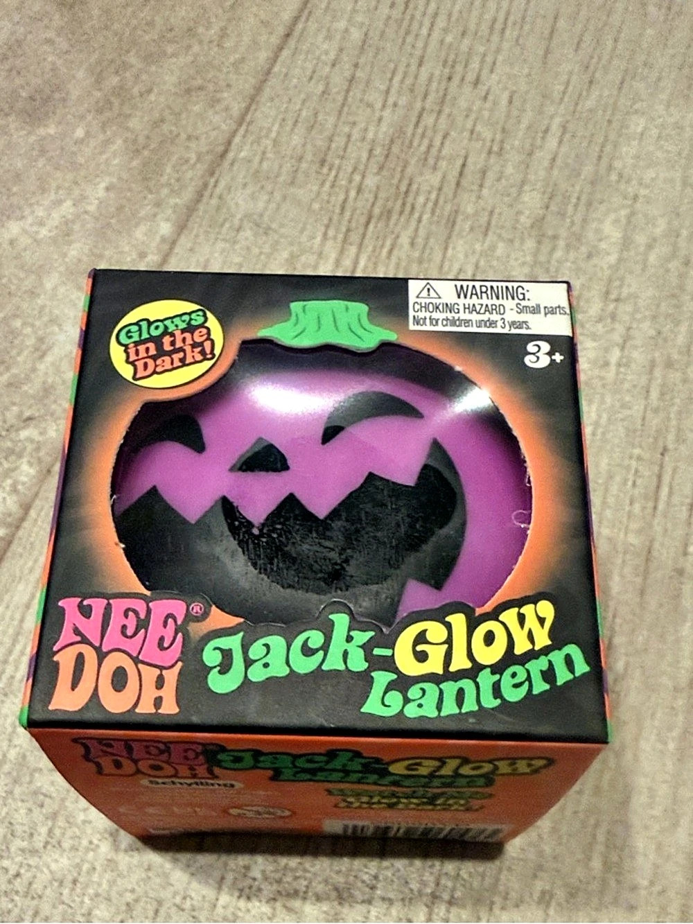 NeeDoh Jack-O-Glow Lantern Glow in the Dark Halloween Toy NWT
